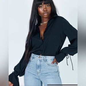 Princess Polly. - black Forbidden long sleeved button down shirt